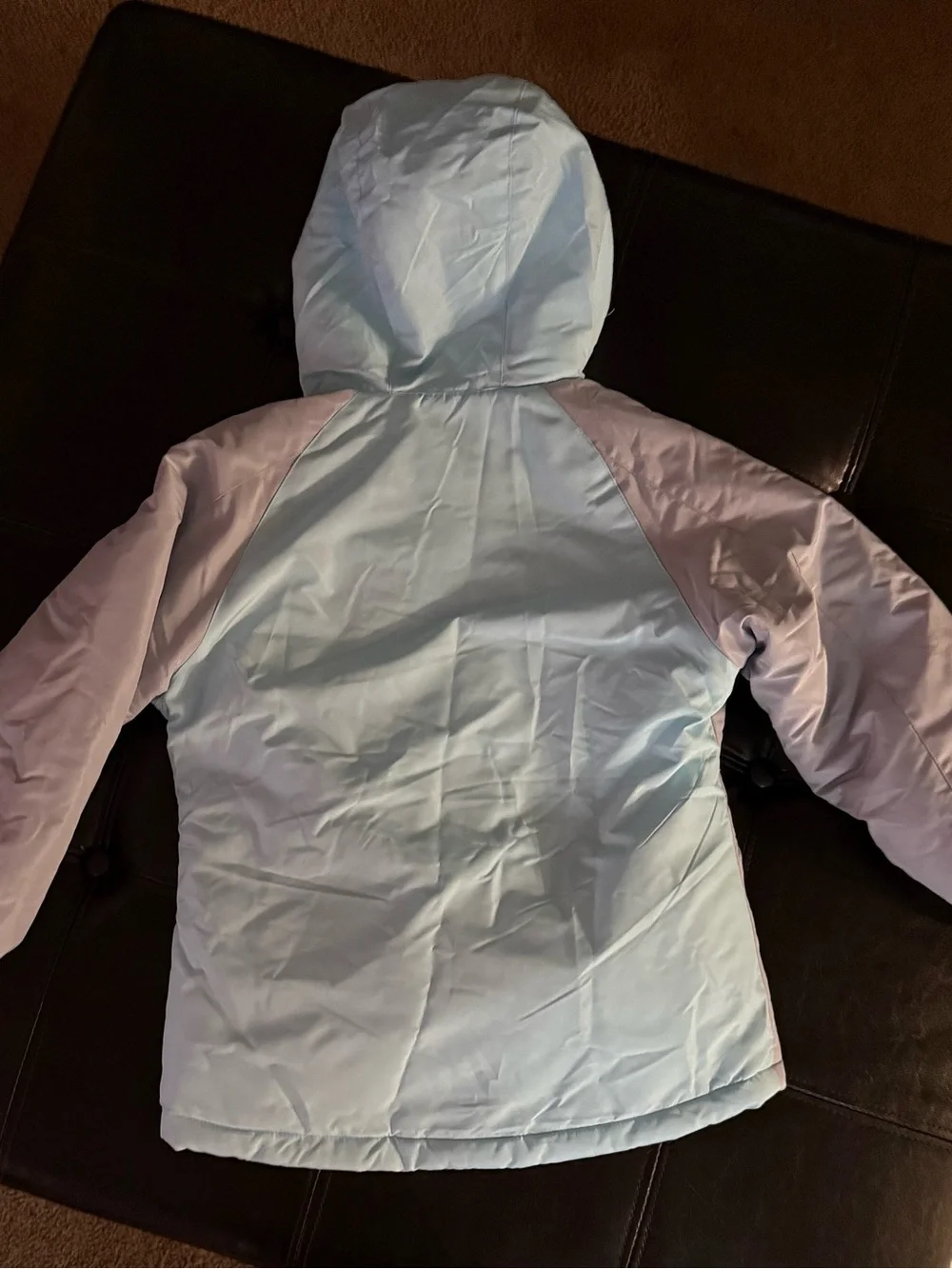 Teal Blue & Gray with Hood Winter Jacket
